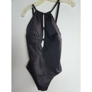 NWT Adore Me Black High Neck Open Front/Racer Back 1 Piece Swimsuit size Large